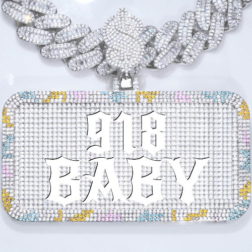 CUSTOM LETTER NECKLACE 3D COLORFUL SQUARE