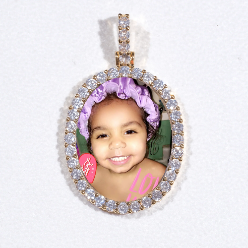 3D Oval Custom Picture Pendant