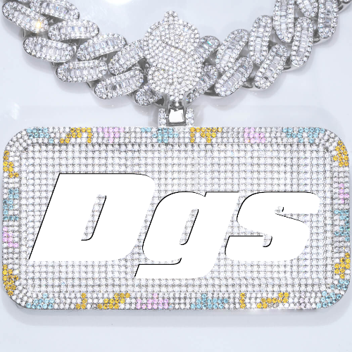 CUSTOM LETTER NECKLACE 3D COLORFUL SQUARE