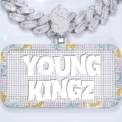 CUSTOM LETTER NECKLACE 3D COLORFUL SQUARE