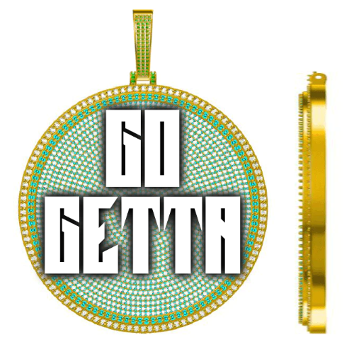 CUSTOM LETTER NECKLACE 3D BIG DISC