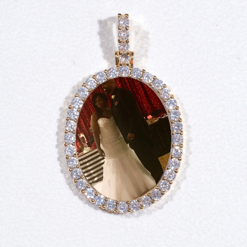 3D Oval Custom Picture Pendant