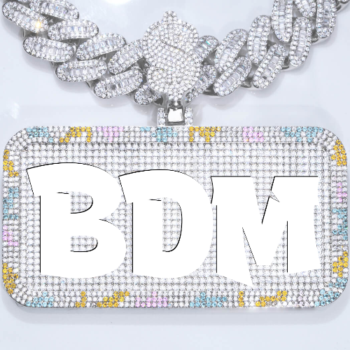 CUSTOM LETTER NECKLACE 3D COLORFUL SQUARE
