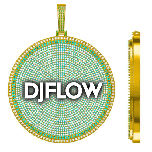 CUSTOM LETTER NECKLACE 3D BIG DISC