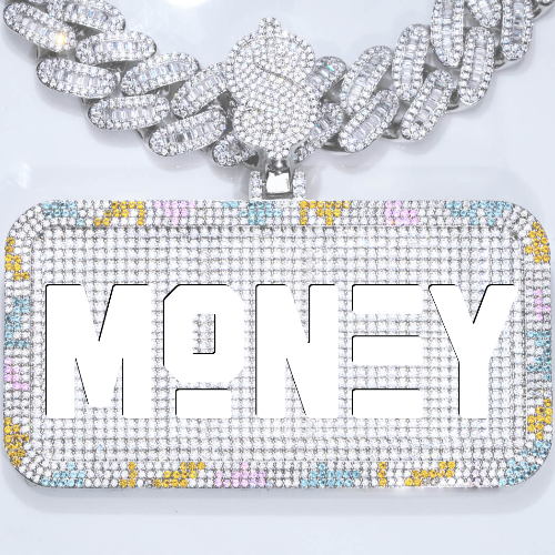CUSTOM LETTER NECKLACE 3D COLORFUL SQUARE