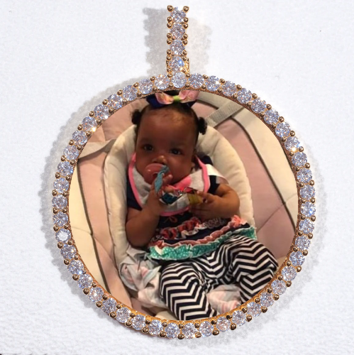 LARGE 3D CIRCLE CUSTOM PICTURE PENDANT