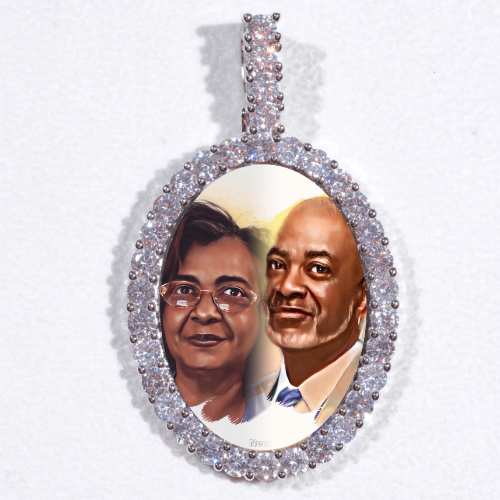 Large 3D Oval Custom Picture Pendant