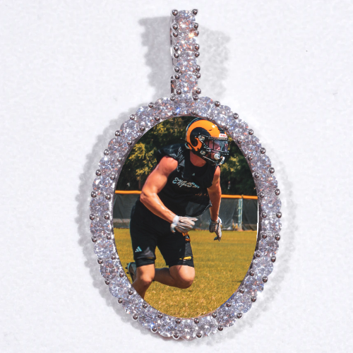Large 3D Oval Custom Picture Pendant