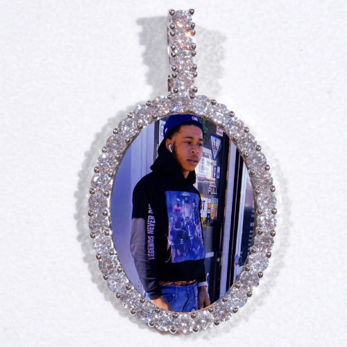 Large 3D Oval Custom Picture Pendant