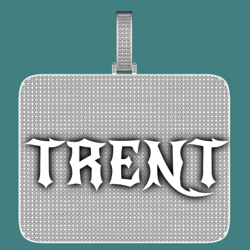 CUSTOM LETTER NECKLACE 3D BIG SQUARE