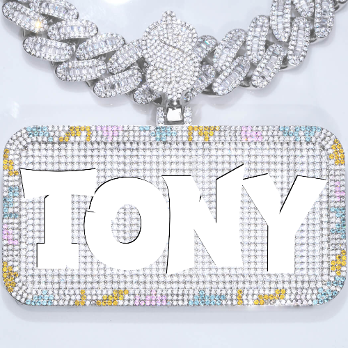 CUSTOM LETTER NECKLACE 3D COLORFUL SQUARE