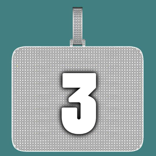 CUSTOM LETTER NECKLACE 3D BIG SQUARE