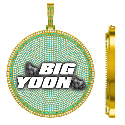 CUSTOM LETTER NECKLACE 3D BIG DISC