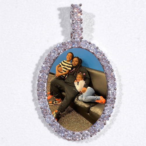 Large 3D Oval Custom Picture Pendant