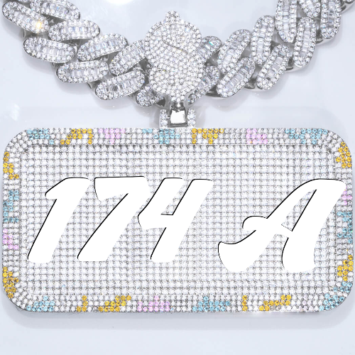 CUSTOM LETTER NECKLACE 3D COLORFUL SQUARE