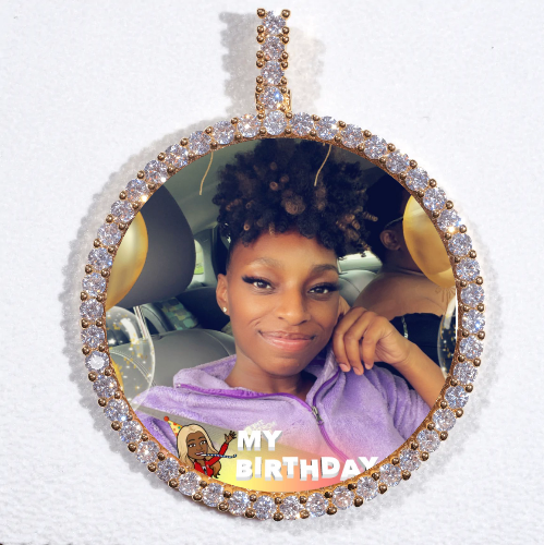 LARGE 3D CIRCLE CUSTOM PICTURE PENDANT