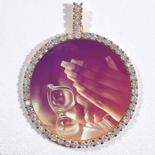 LARGE 3D CIRCLE CUSTOM PICTURE PENDANT