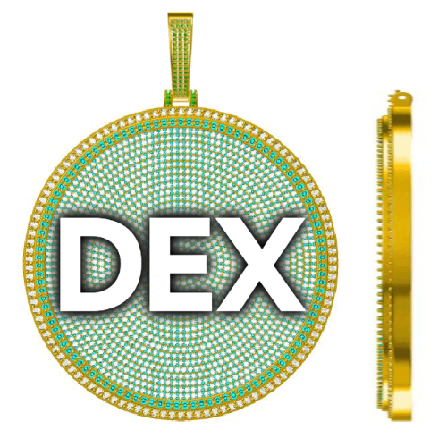 CUSTOM LETTER NECKLACE 3D BIG DISC