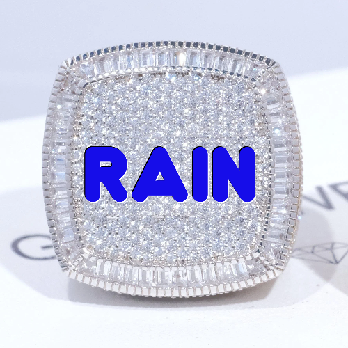 CUSTOM LETTER 3D ICED RING