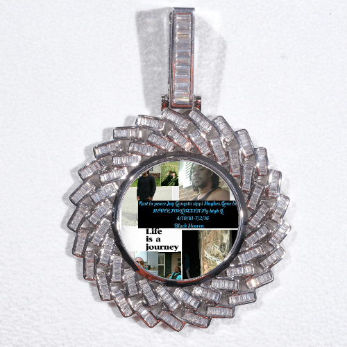 Large 3D Baguette Custom Picture Pendant