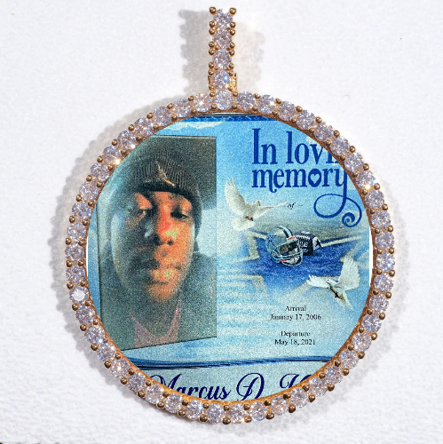 LARGE 3D CIRCLE CUSTOM PICTURE PENDANT