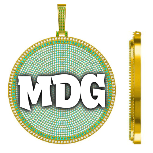 CUSTOM LETTER NECKLACE 3D BIG DISC