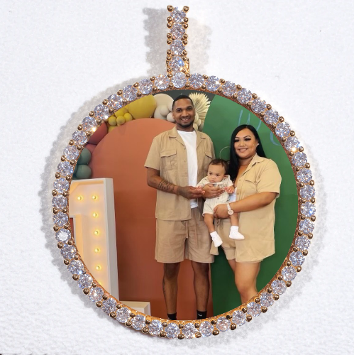 LARGE 3D CIRCLE CUSTOM PICTURE PENDANT