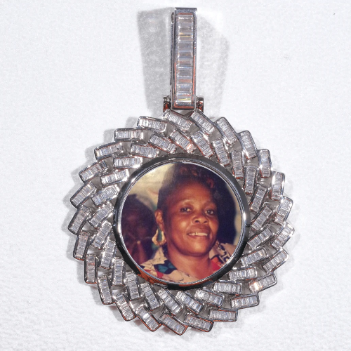 Large 3D Baguette Custom Picture Pendant