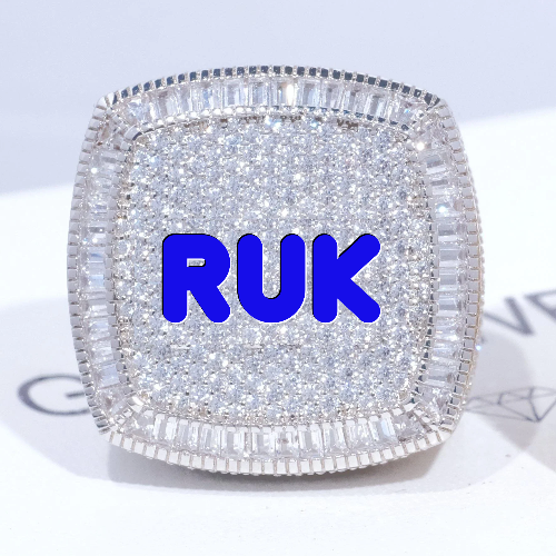 CUSTOM LETTER 3D ICED RING