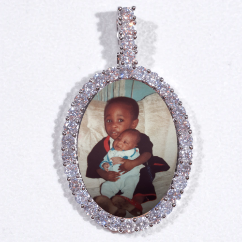 Large 3D Oval Custom Picture Pendant