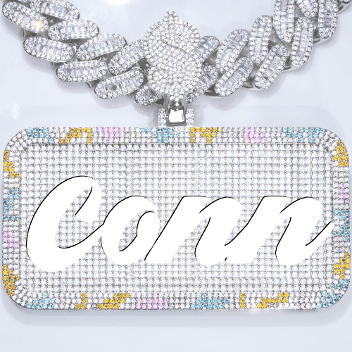 CUSTOM LETTER NECKLACE 3D COLORFUL SQUARE
