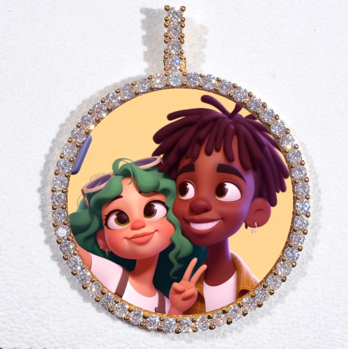 LARGE 3D CIRCLE CUSTOM PICTURE PENDANT