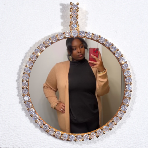LARGE 3D CIRCLE CUSTOM PICTURE PENDANT