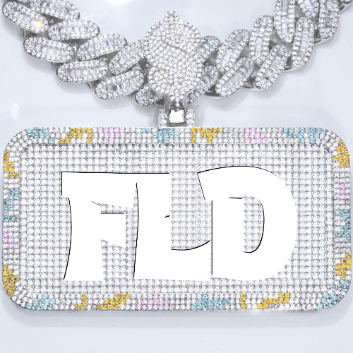 CUSTOM LETTER NECKLACE 3D COLORFUL SQUARE