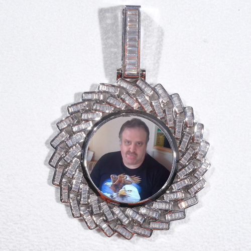 Large 3D Baguette Custom Picture Pendant