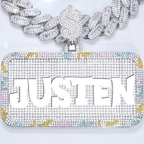 CUSTOM LETTER NECKLACE 3D COLORFUL SQUARE