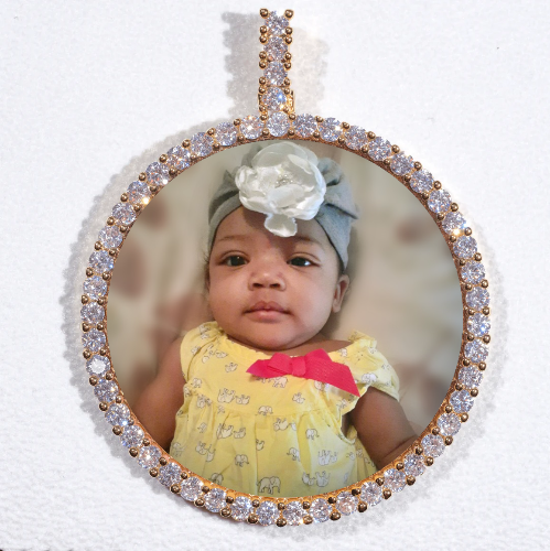 LARGE 3D CIRCLE CUSTOM PICTURE PENDANT
