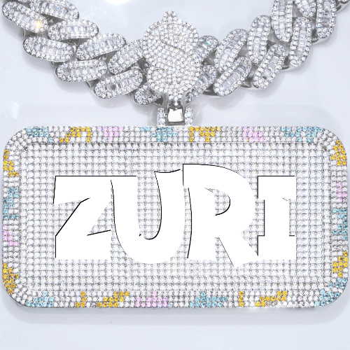 CUSTOM LETTER NECKLACE 3D COLORFUL SQUARE