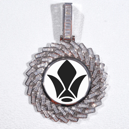 Large 3D Baguette Custom Picture Pendant