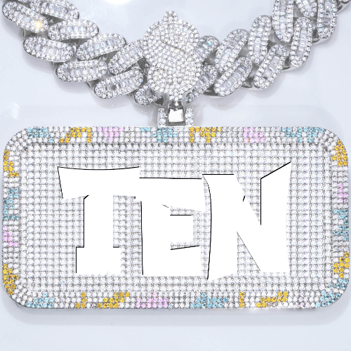 CUSTOM LETTER NECKLACE 3D COLORFUL SQUARE