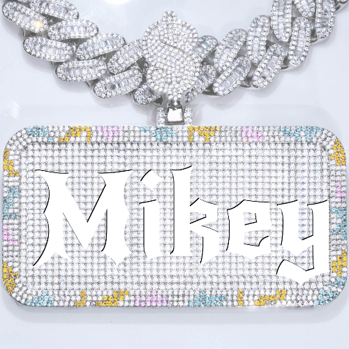 CUSTOM LETTER NECKLACE 3D COLORFUL SQUARE