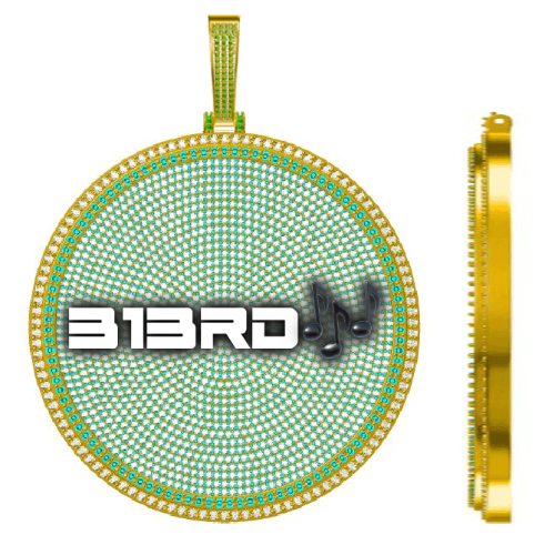CUSTOM LETTER NECKLACE 3D BIG DISC