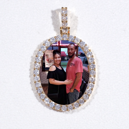3D Oval Custom Picture Pendant