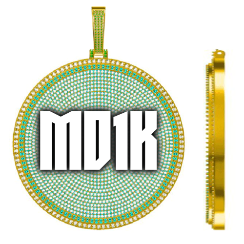 CUSTOM LETTER NECKLACE 3D BIG DISC