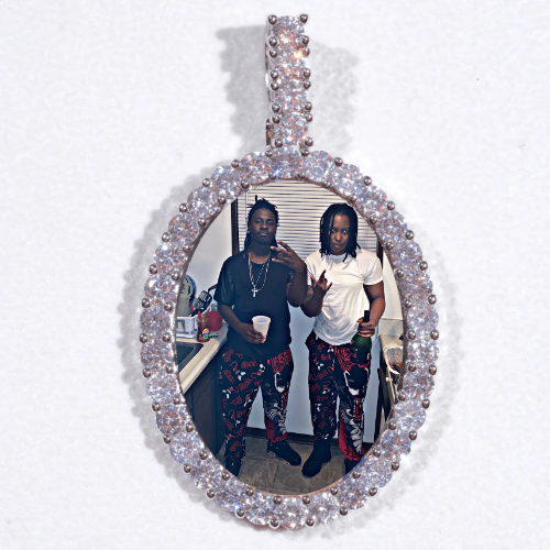Large 3D Oval Custom Picture Pendant