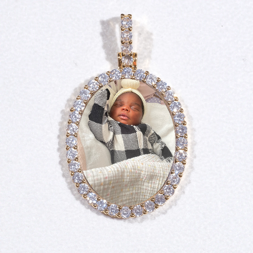 3D Oval Custom Picture Pendant
