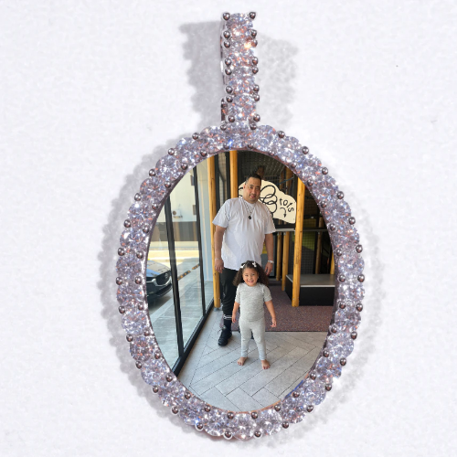 Large 3D Oval Custom Picture Pendant