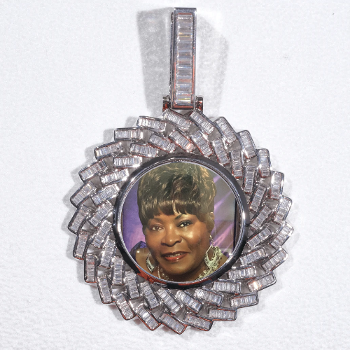 Large 3D Baguette Custom Picture Pendant