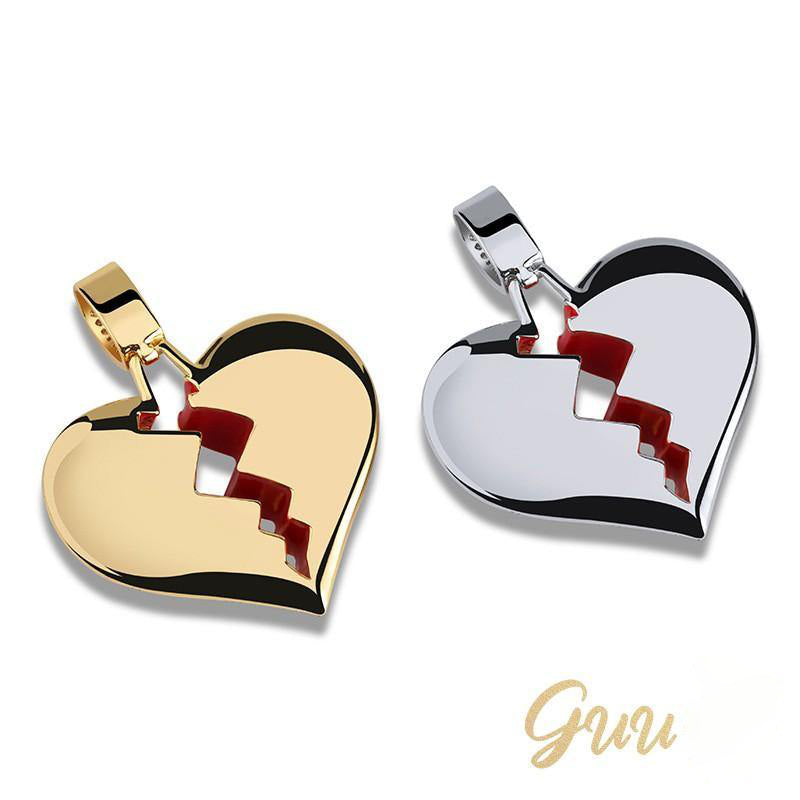 18K Gold-Plated Solid Micro-inlay AAA CZ Heartbreak Necklace - The GUU Shop