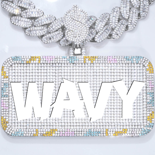 CUSTOM LETTER NECKLACE 3D COLORFUL SQUARE